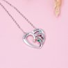 Necklace Woman Personalized Heart Design 4 Names Silver Color Stones 3