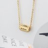 Personalized Woman Necklace V3 Bar 4 Engraved Sides Gold Color 3