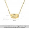 Necklace Woman Personalized Bar V3 4 Sides Engraved Gold Color Dimensions