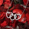 Necklace Woman Personalized Triple Heart Entwined 3 Names Silver Color 2