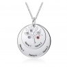 Necklace Woman Personalized Tree Of Life 5 Names V6 Silver Color