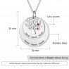 Necklace Woman Personalized Tree Of Life 6 Names V6 Silver Color Dimensions