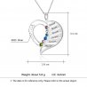 Ogrlica Žena personalizirano srce Mama Dizajn 6 imena Dimenzije srebrne boje