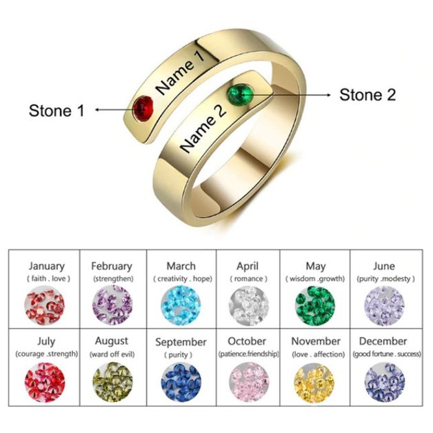 6 Stone Family Ring 2024 | favors.com