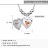 Personalized Women's Necklace Medallion Heart Photo Silver Color Dimensions