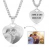 Men's and Women's Necklace. Personalized. Heart. Photo. Text