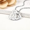 Personalized Women's Necklace 2 Names Medallions Hearts Silver Color 2