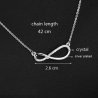 Women's Infinity Premium Asymmetric Necklace Silver Color Dimensions