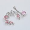 Belly Button Piercing Sexy Contour Simply Surgical Steel Pink Silver 3