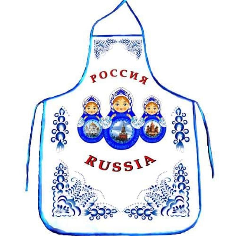 фартук для сублимации голубой/синий кант фартуки