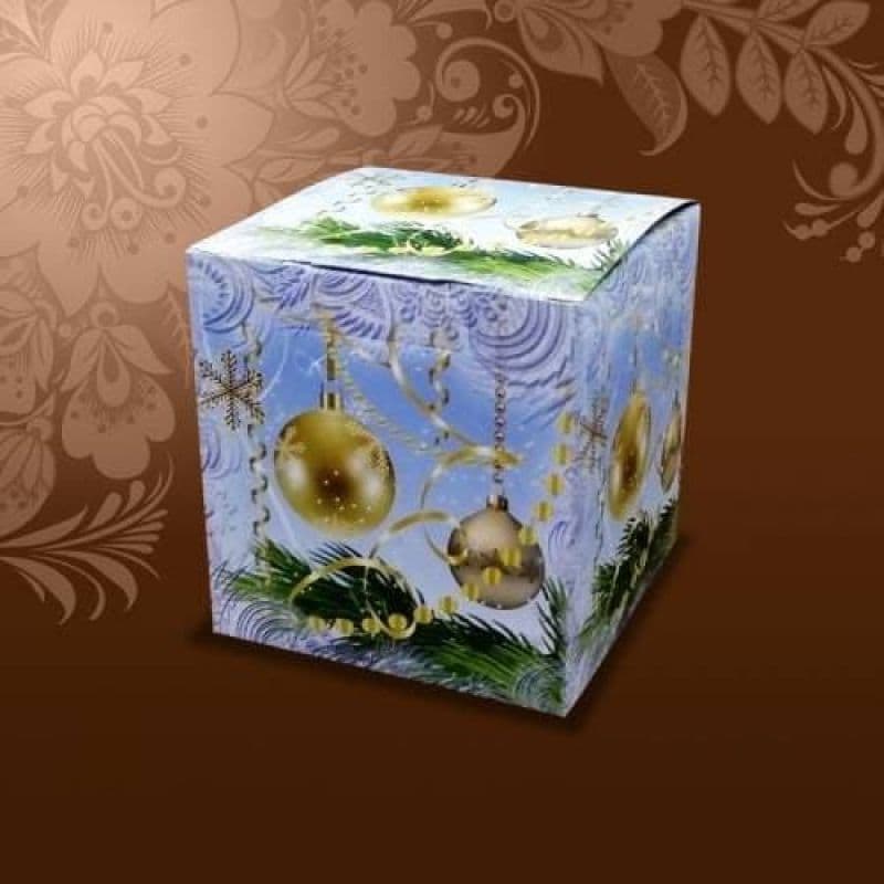 подарочная коробка для кружки  "елочные шары" коробки для кружек