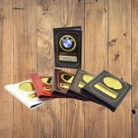 Именная обложка для автодокументов "Кожзам", цвет бордовый