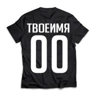 Футболка мужская х/б черная, термотрансфер