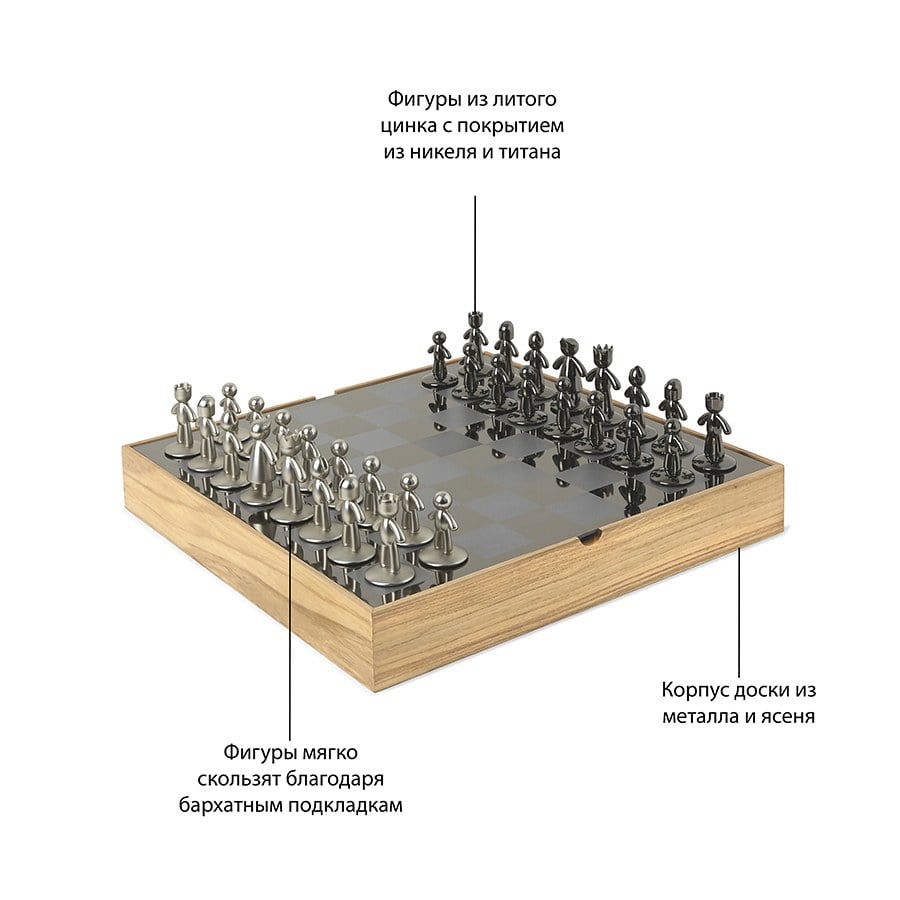 Купить Шахматный Набор Buddy, натуральное дерево металл дерево по цене 28  500 ₽ в интернет-магазине Brands Home