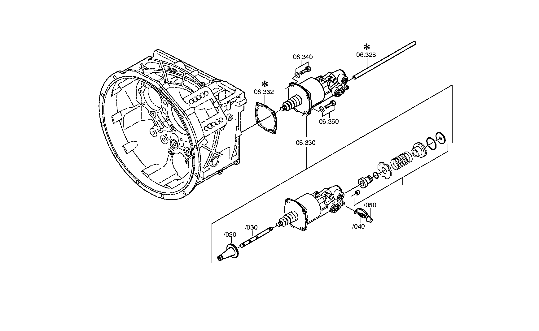 drawing for KYNOS 3092121 - CLUTCH CYLINDER (figure 1)