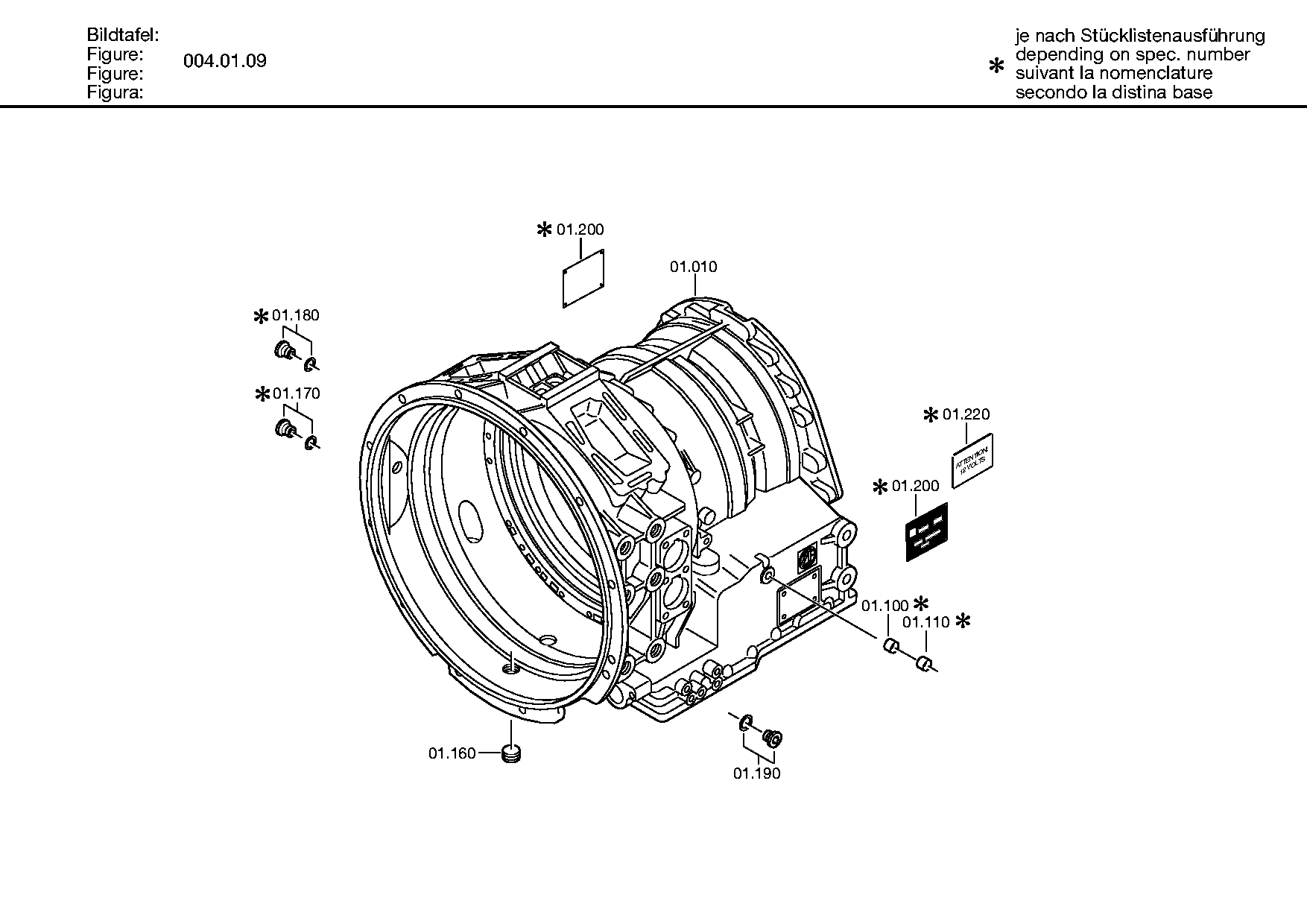 drawing for DAIMLER AG A0002714301 - TRANSMISSION HOUSING (figure 1)