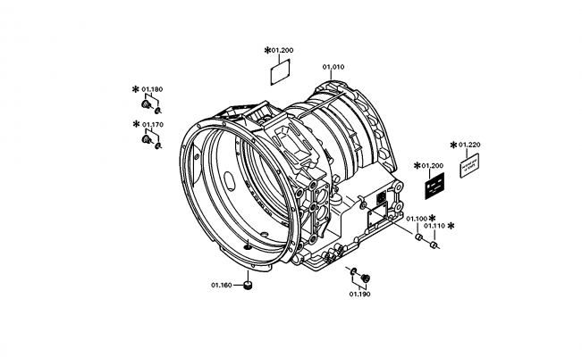 drawing for DAIMLER AG A0002714301 - TRANSMISSION HOUSING (figure 2)