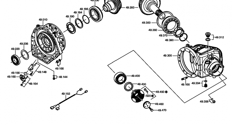 Technical drawing of Hyundai Construction Equipment ZGAQ-02740 BEARING-TAPERROLLER with dimensions and layout (figure 3)