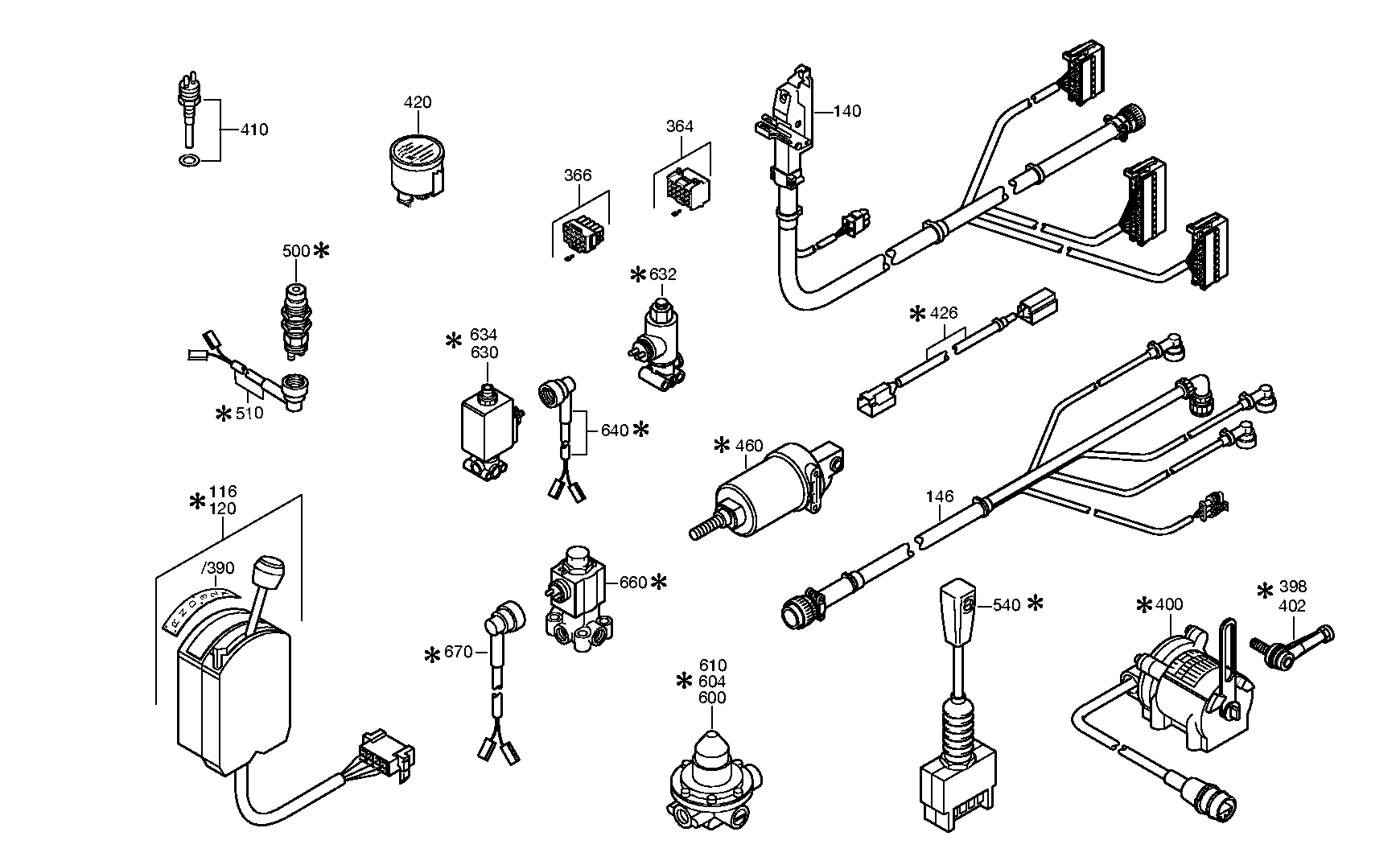 drawing for DAIMLER AG A0005401427 - CABLE GENERAL (figure 1)