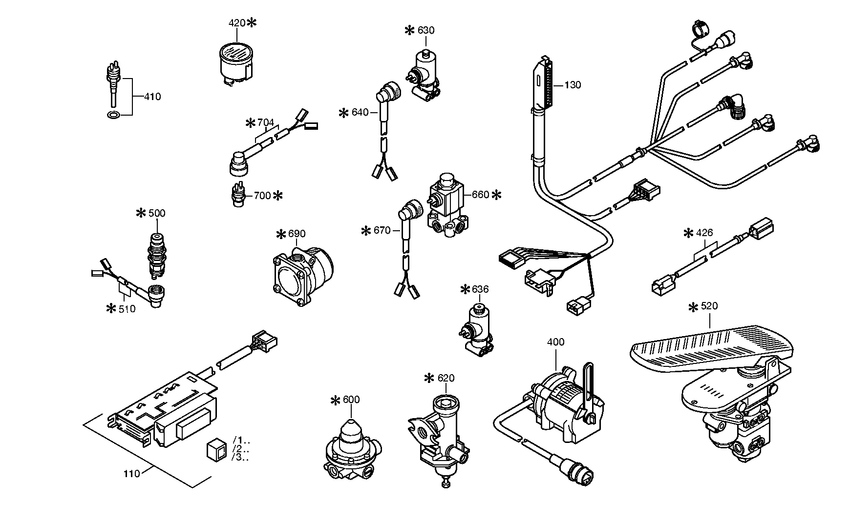 drawing for DAIMLER AG A0005401427 - CABLE GENERAL (figure 2)