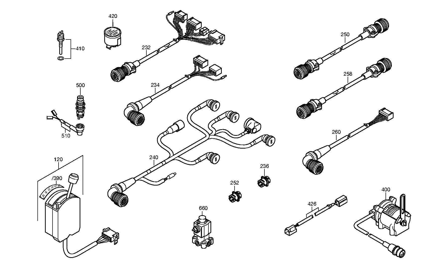 drawing for DAIMLER AG A0005401427 - CABLE GENERAL (figure 3)