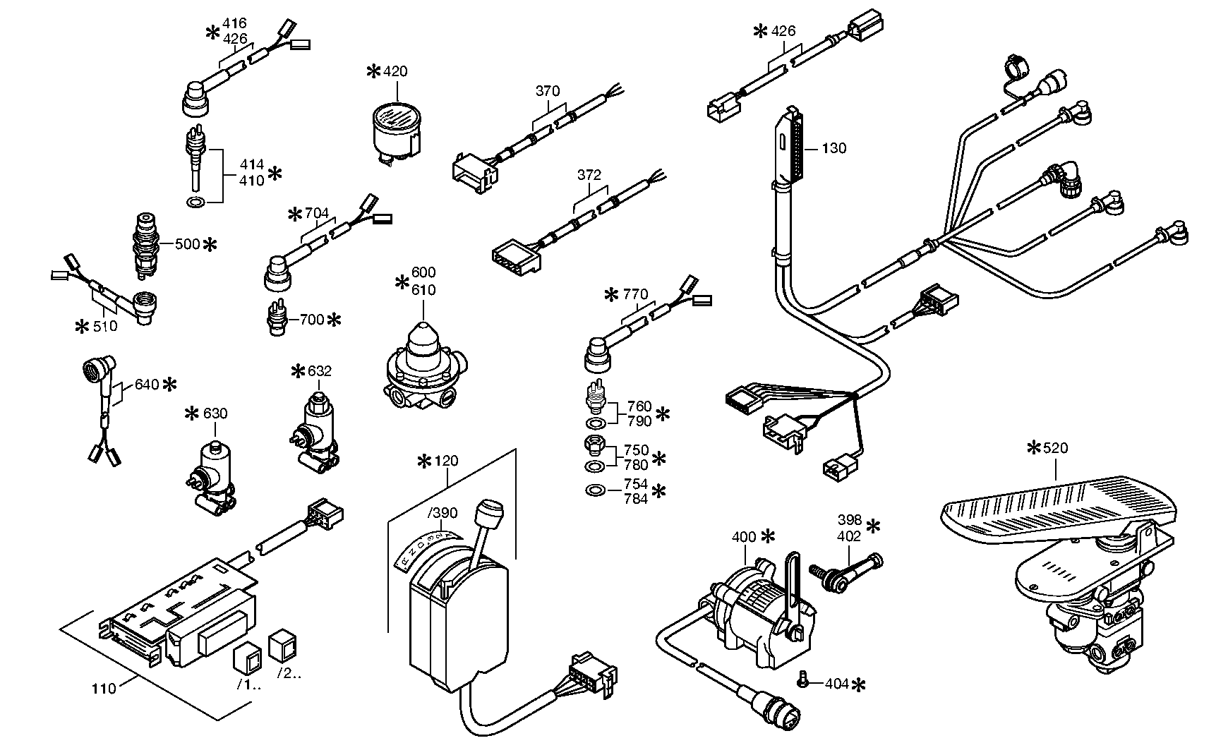 drawing for DAIMLER AG A0005401427 - CABLE GENERAL (figure 5)