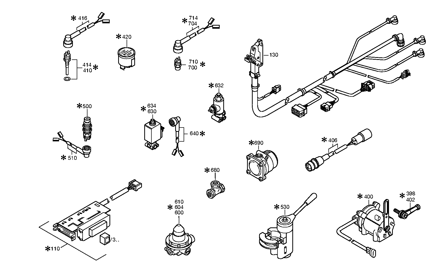 drawing for DAF TRUCKS 1210832 - CABLE ECOMAT (figure 1)