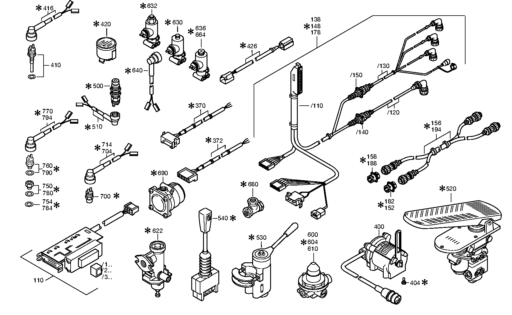 drawing for IVECO 5000820423 - CABLE GENERAL (figure 1)