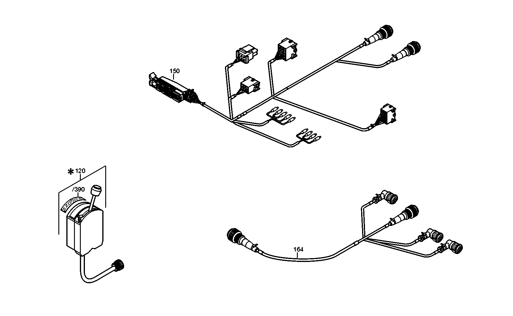 drawing for JOHN DEERE TT216654 - CABLE ECOMAT (figure 1)