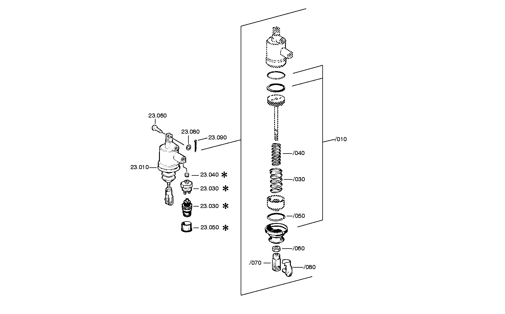 drawing for IVECO AG98437001 - SHIFT CYLINDER (figure 1)