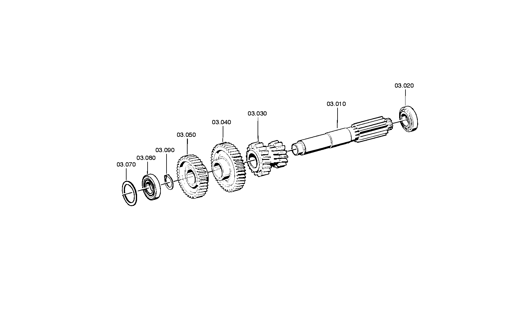 drawing for DAF 585924 - COUNTERSHAFT (figure 1)