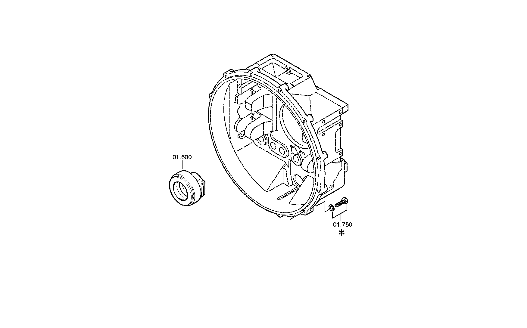drawing for DAF 1450700 - CLUTCH CYLINDER (figure 1)