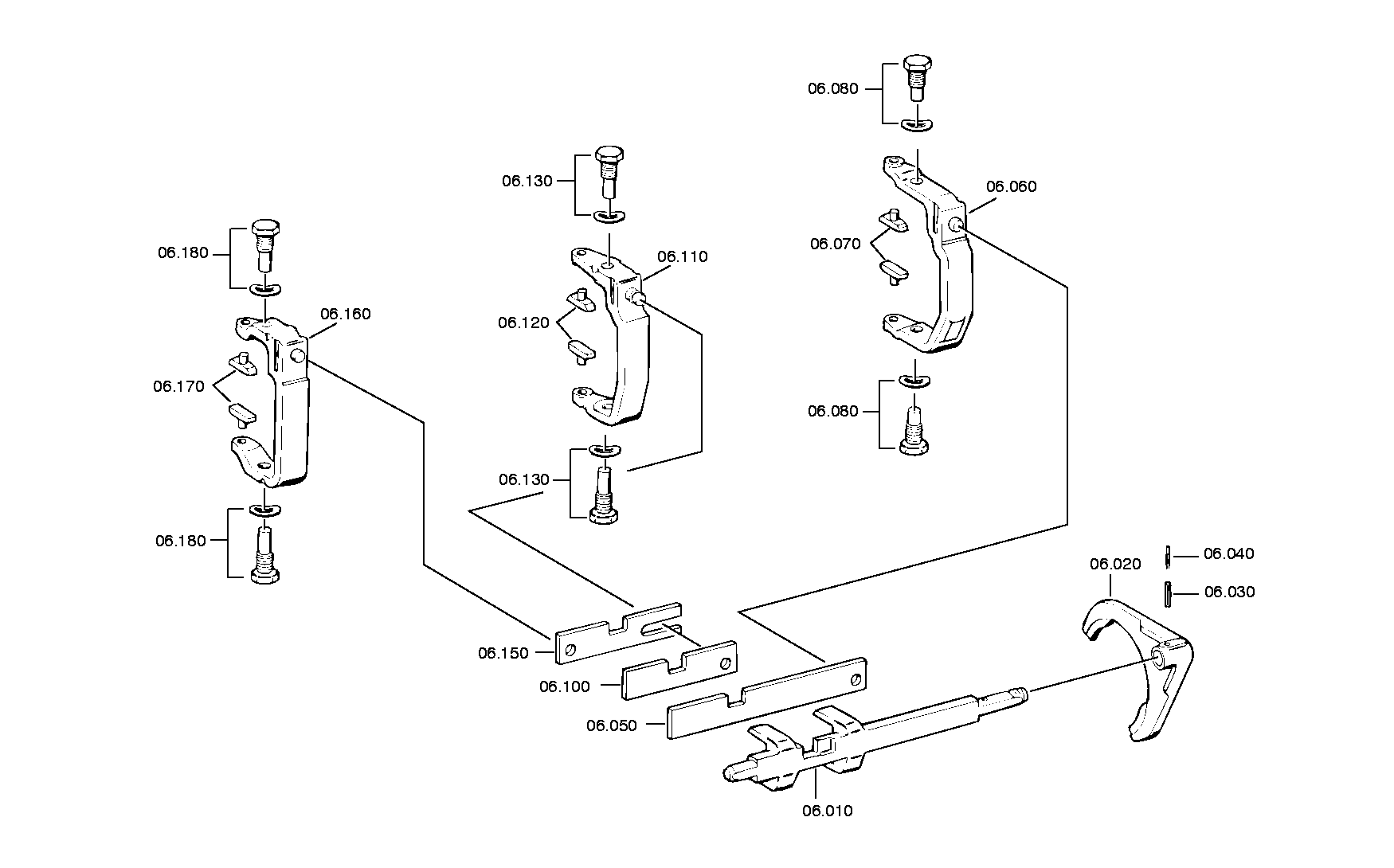 drawing for PONTICELLI 8194206 - GEAR SHIFT CLAMP (figure 1)