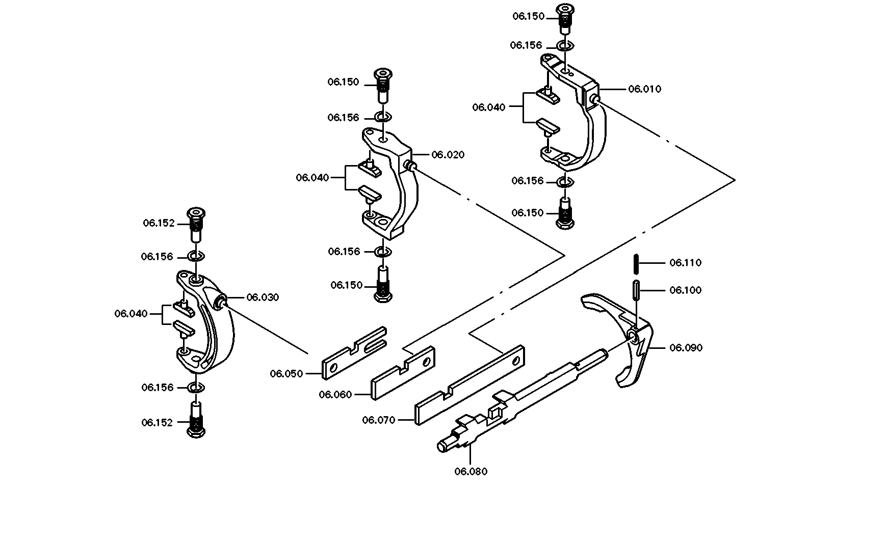 drawing for DAF 1304167 - GEAR SHIFT CLAMP (figure 2)