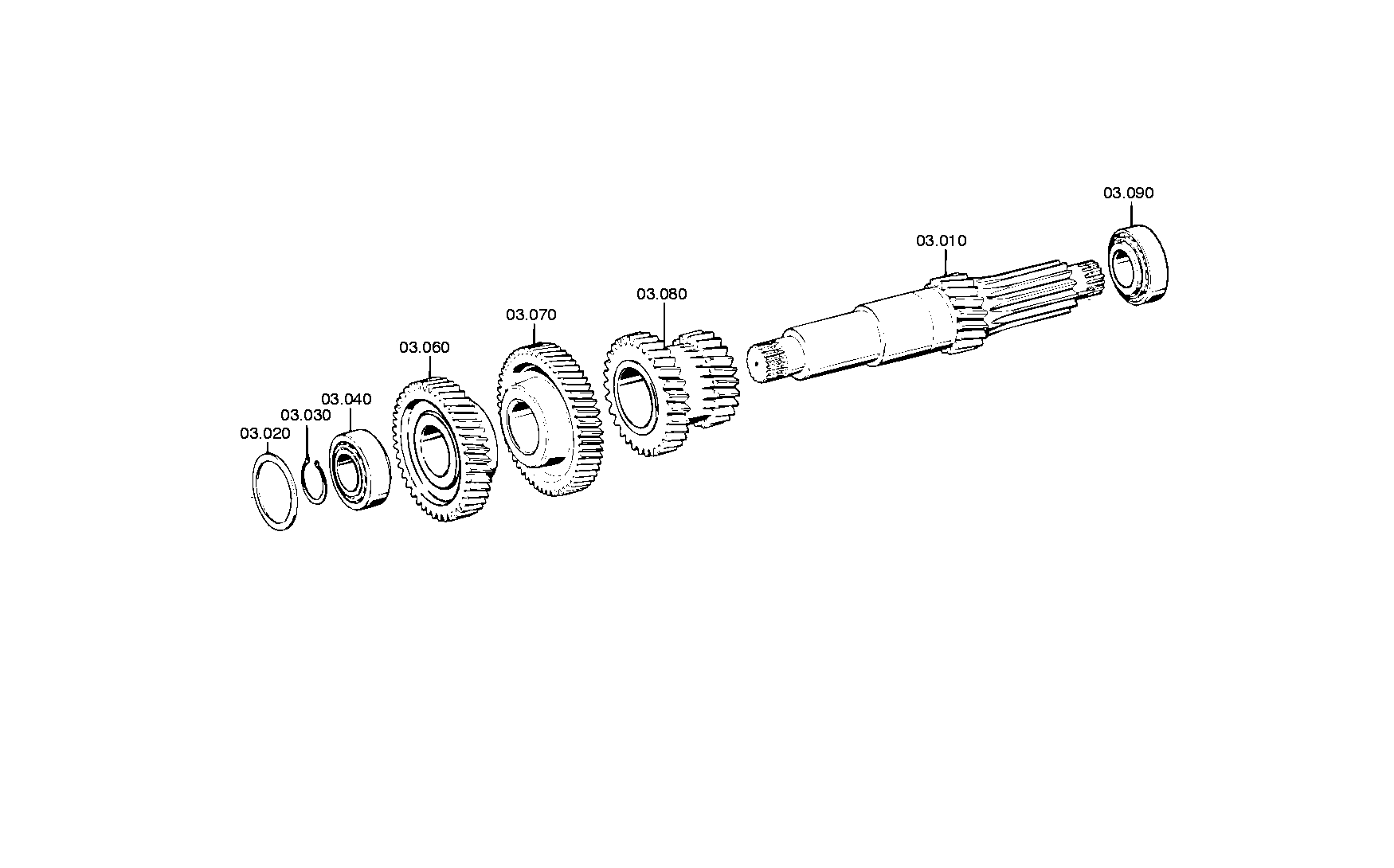 drawing for DAIMLER AG A0002600124 - COUNTERSHAFT (figure 2)