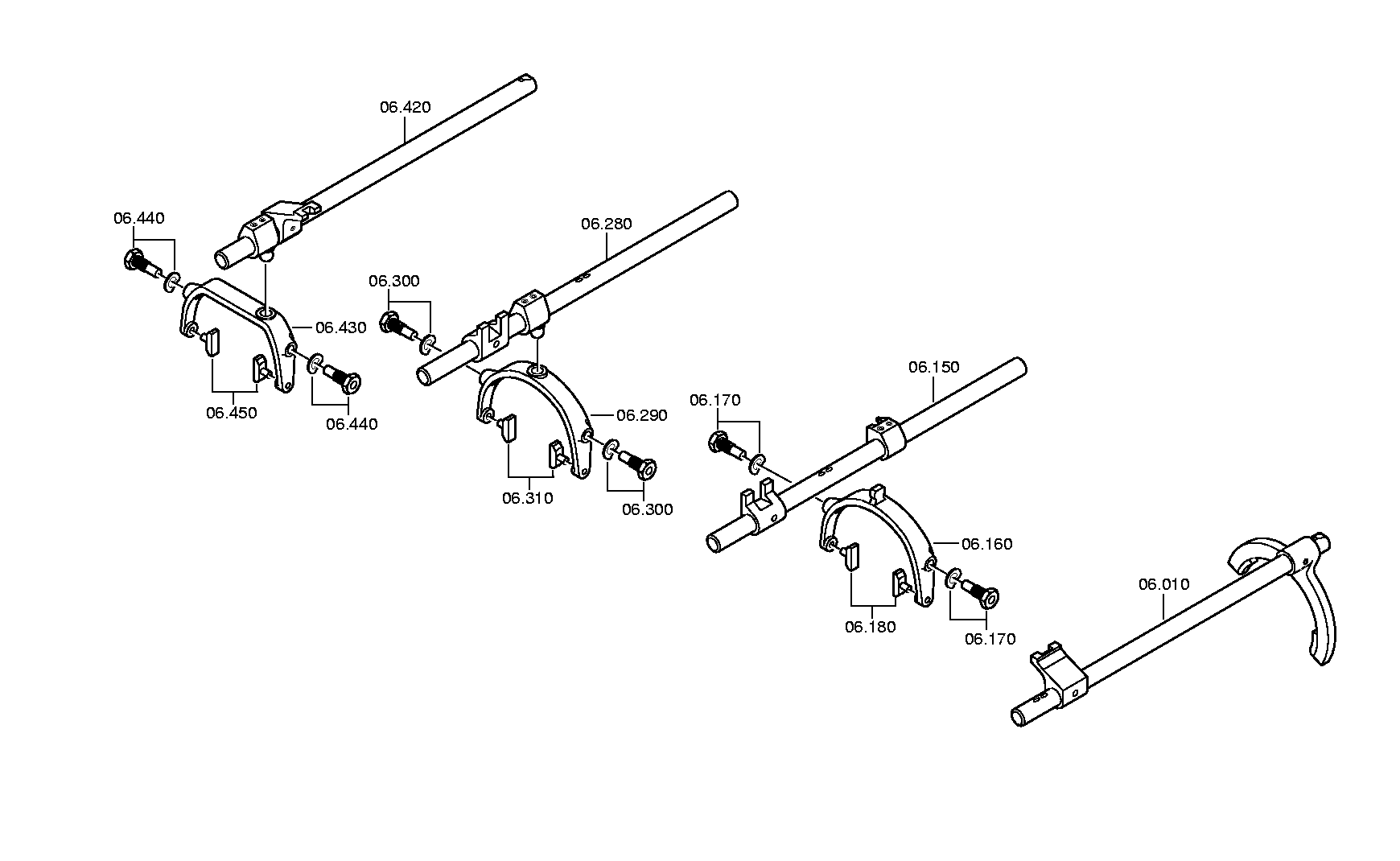 drawing for VBC 3096882 - GEAR SHIFT RAIL (figure 1)