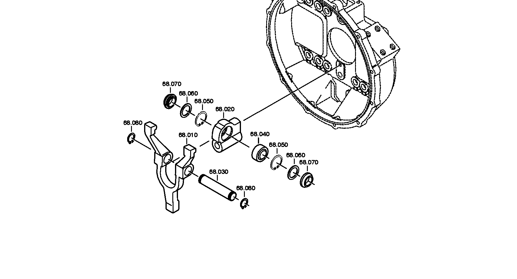 drawing for DAIMLER AG A0002541008 - RELEASE FORK (figure 1)