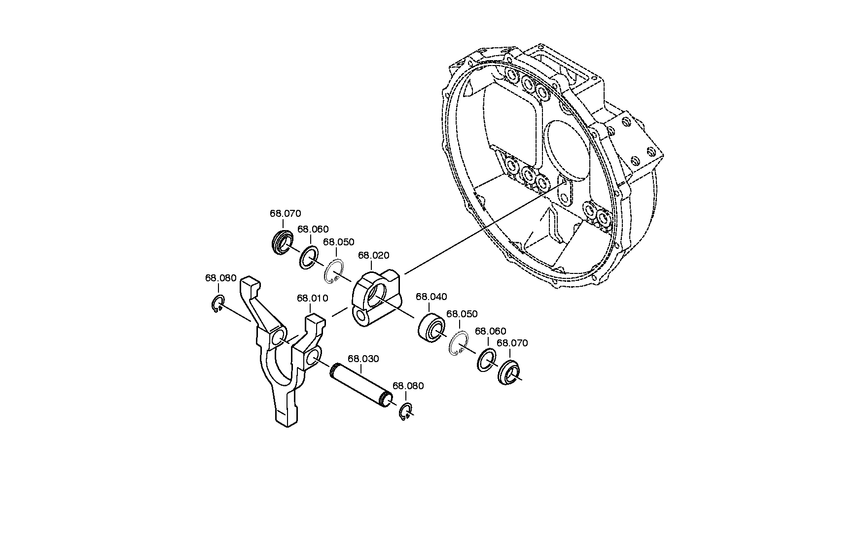 drawing for DAIMLER AG A0002541008 - RELEASE FORK (figure 2)