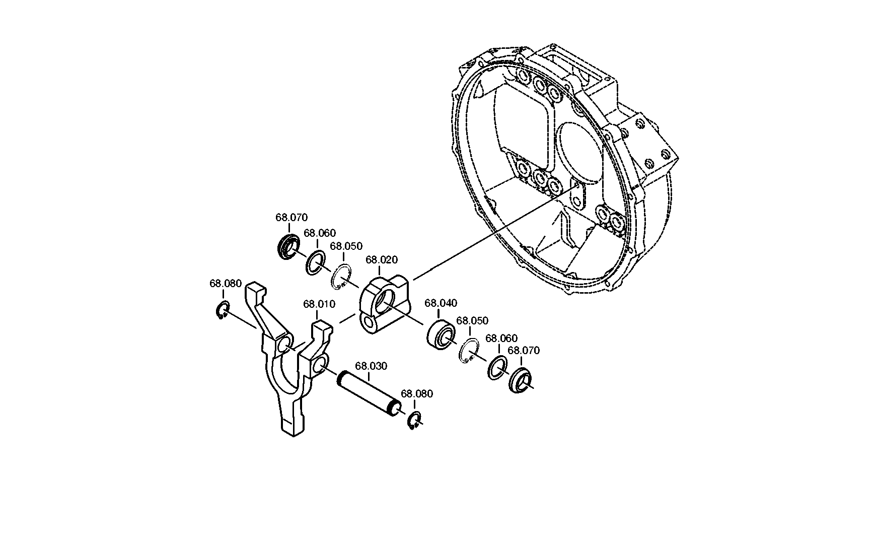 drawing for IRISBUS 1604165 - RELEASE FORK (figure 3)