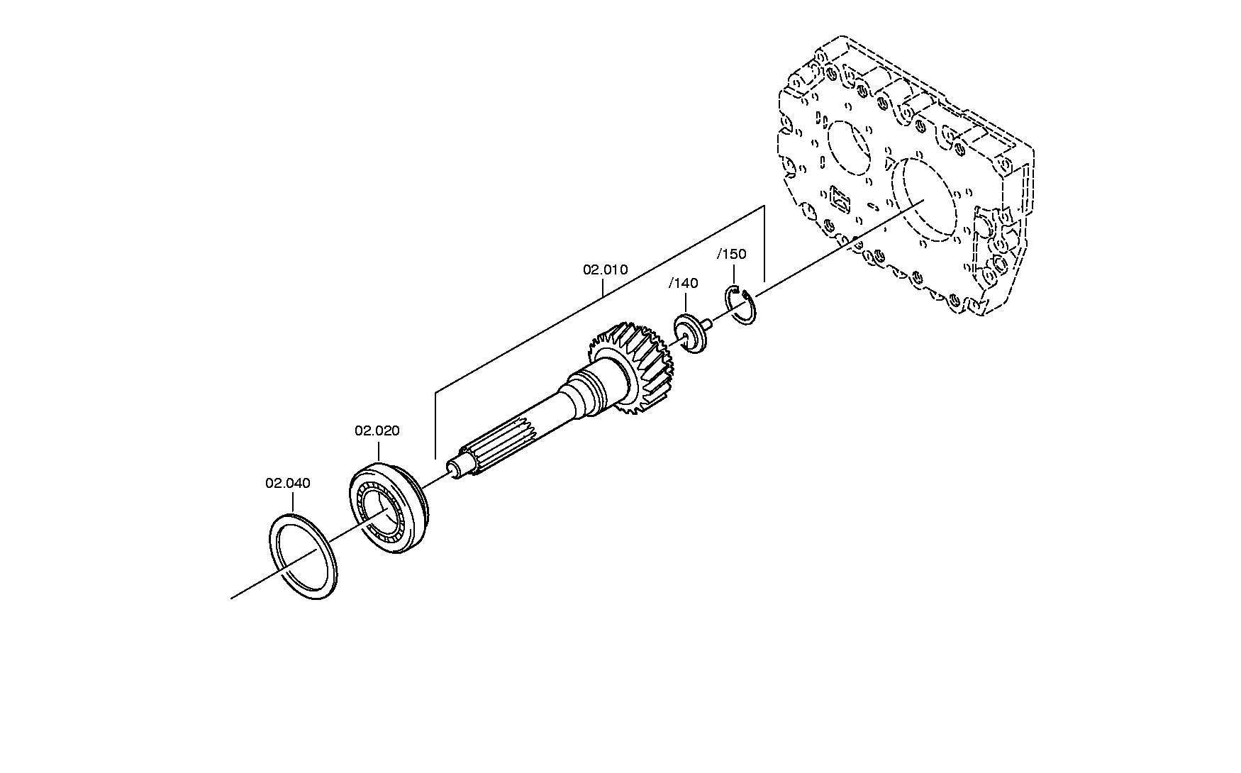 drawing for DAF 1644919 - INPUT SHAFT (figure 1)