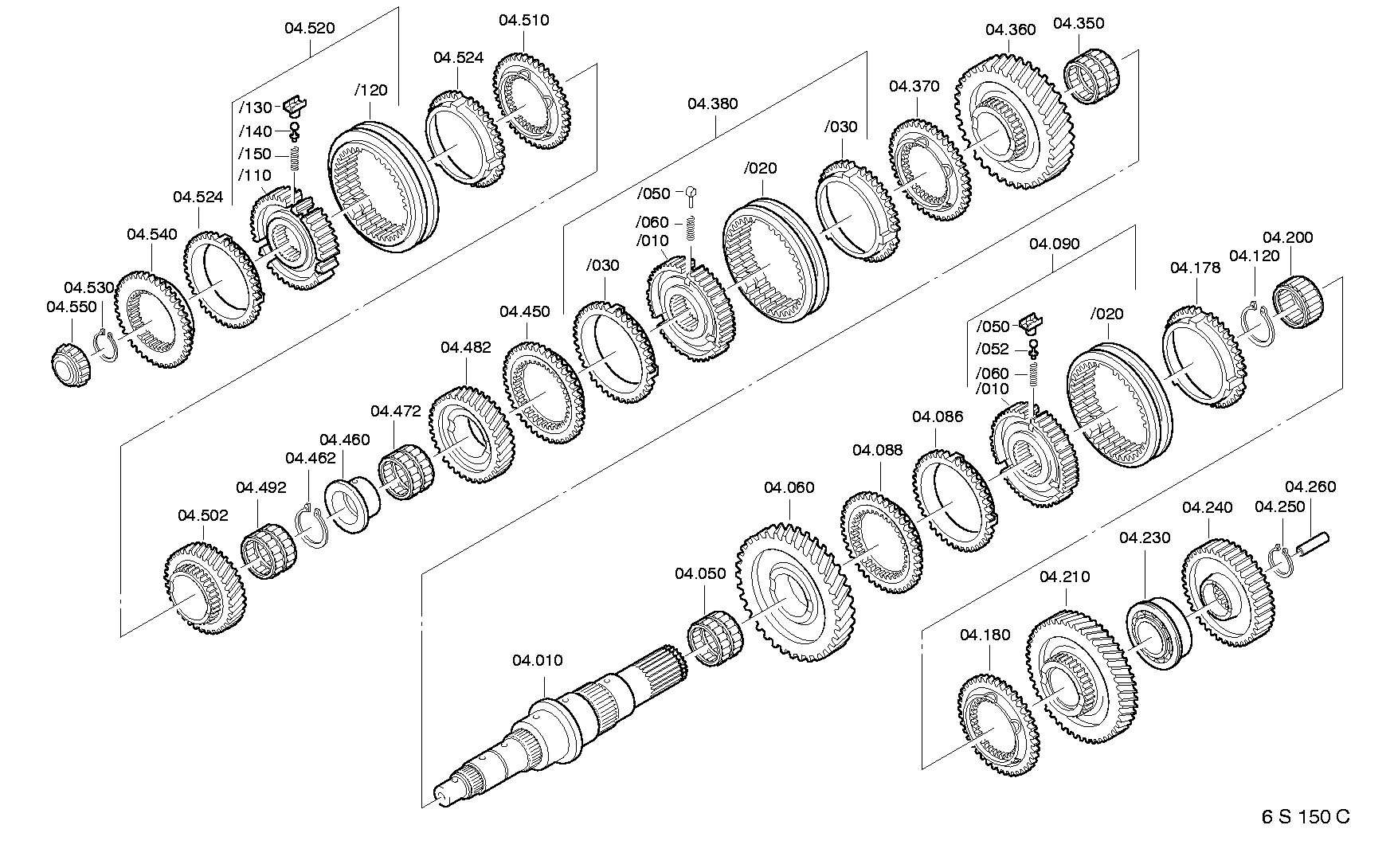 drawing for ZF 1304204053 - SYNCHRONIZER (figure 1)