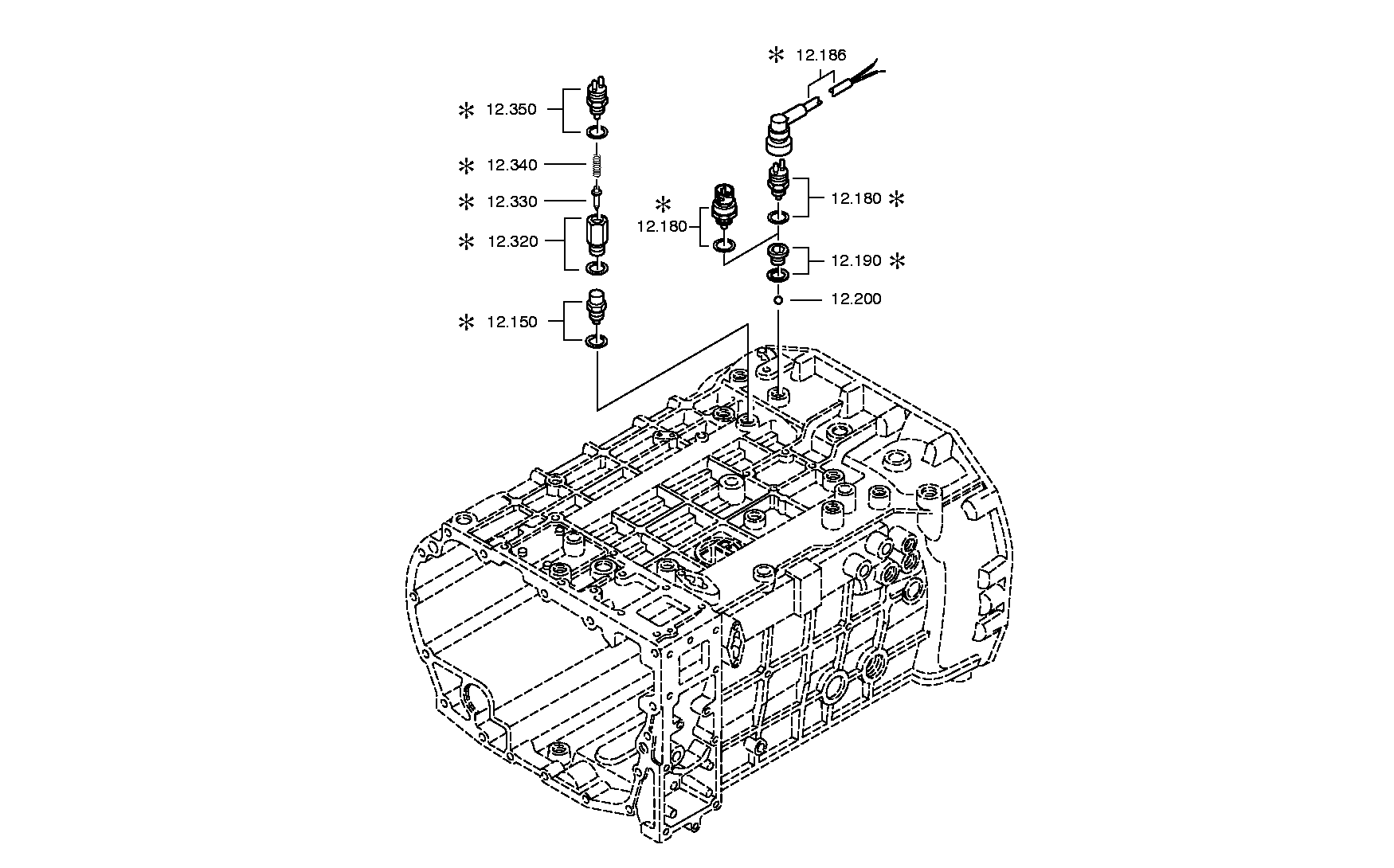 Technical drawing of IVECO 5001843642 CYLINDER with dimensions and layout (figure 2)