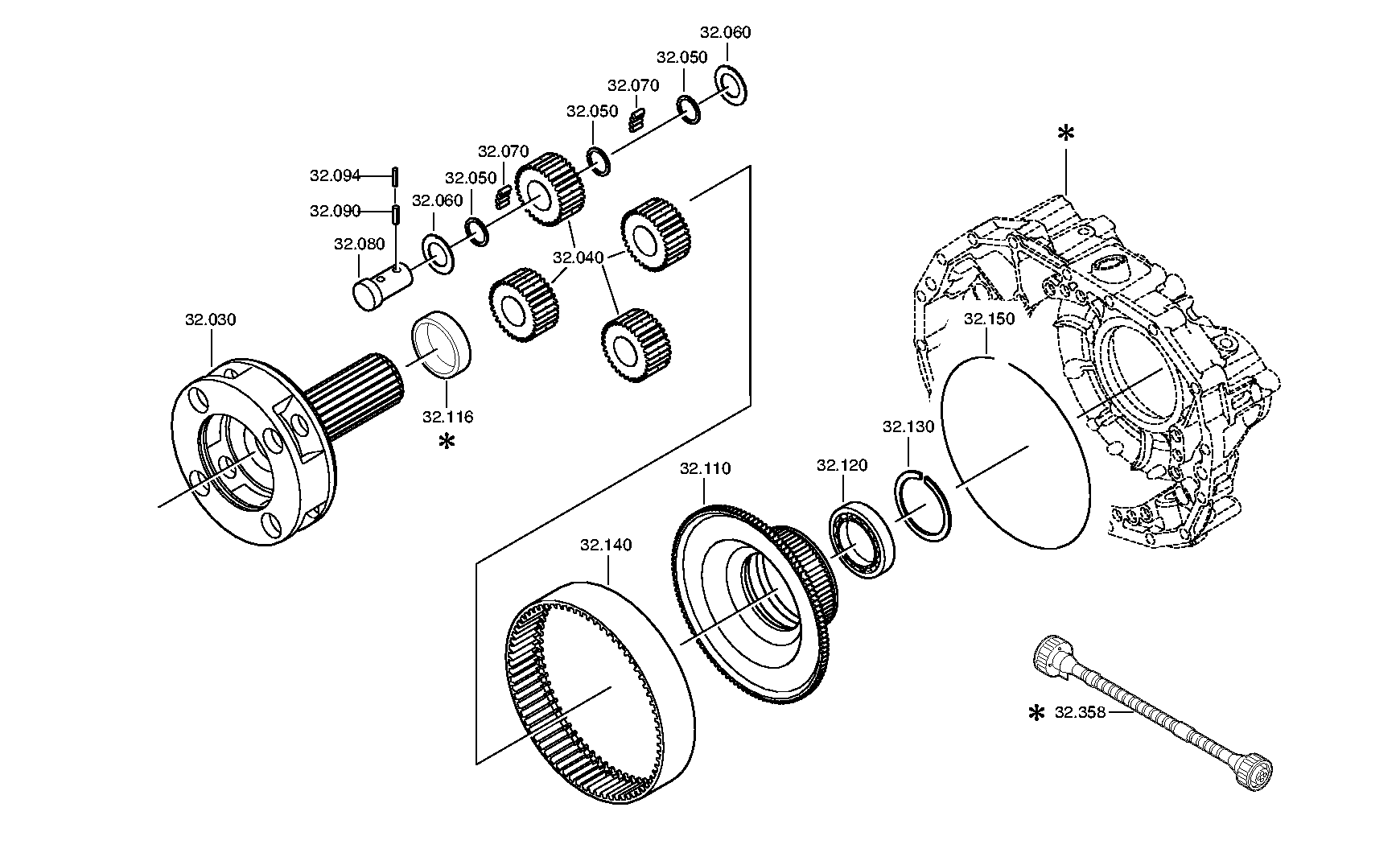 drawing for IVECO 42569513 - OUTPUT FLANGE (figure 1)