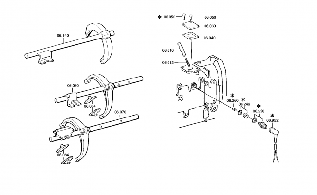 drawing for DAIMLER AG A0012658105 - GEAR SHIFT RAIL (figure 1)