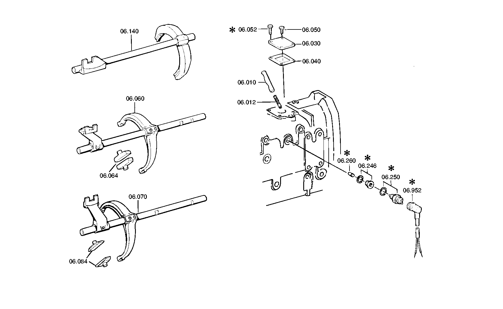 drawing for IVECO 623468 - GEAR SHIFT RAIL (figure 1)