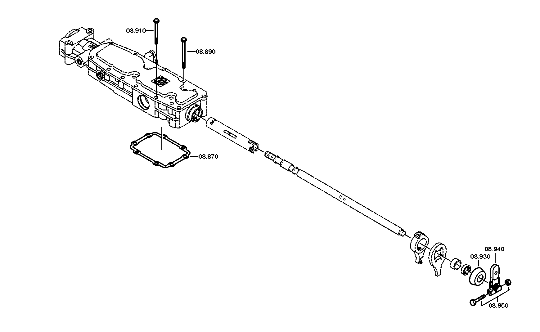 drawing for DAF 618360 - SHIFT LEVER (figure 1)