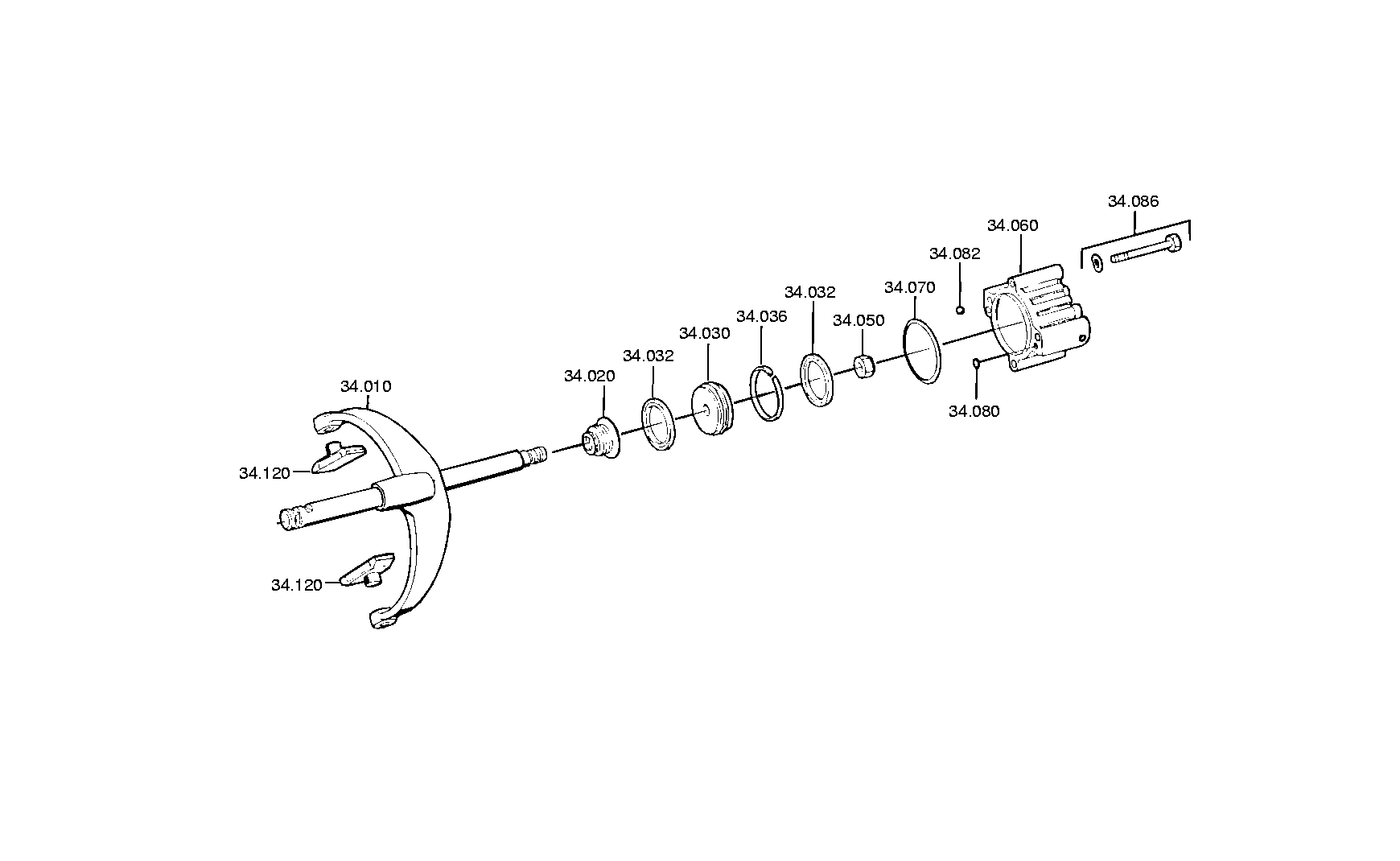 drawing for DAIMLER AG A0022655705 - GEAR SHIFT RAIL (figure 1)