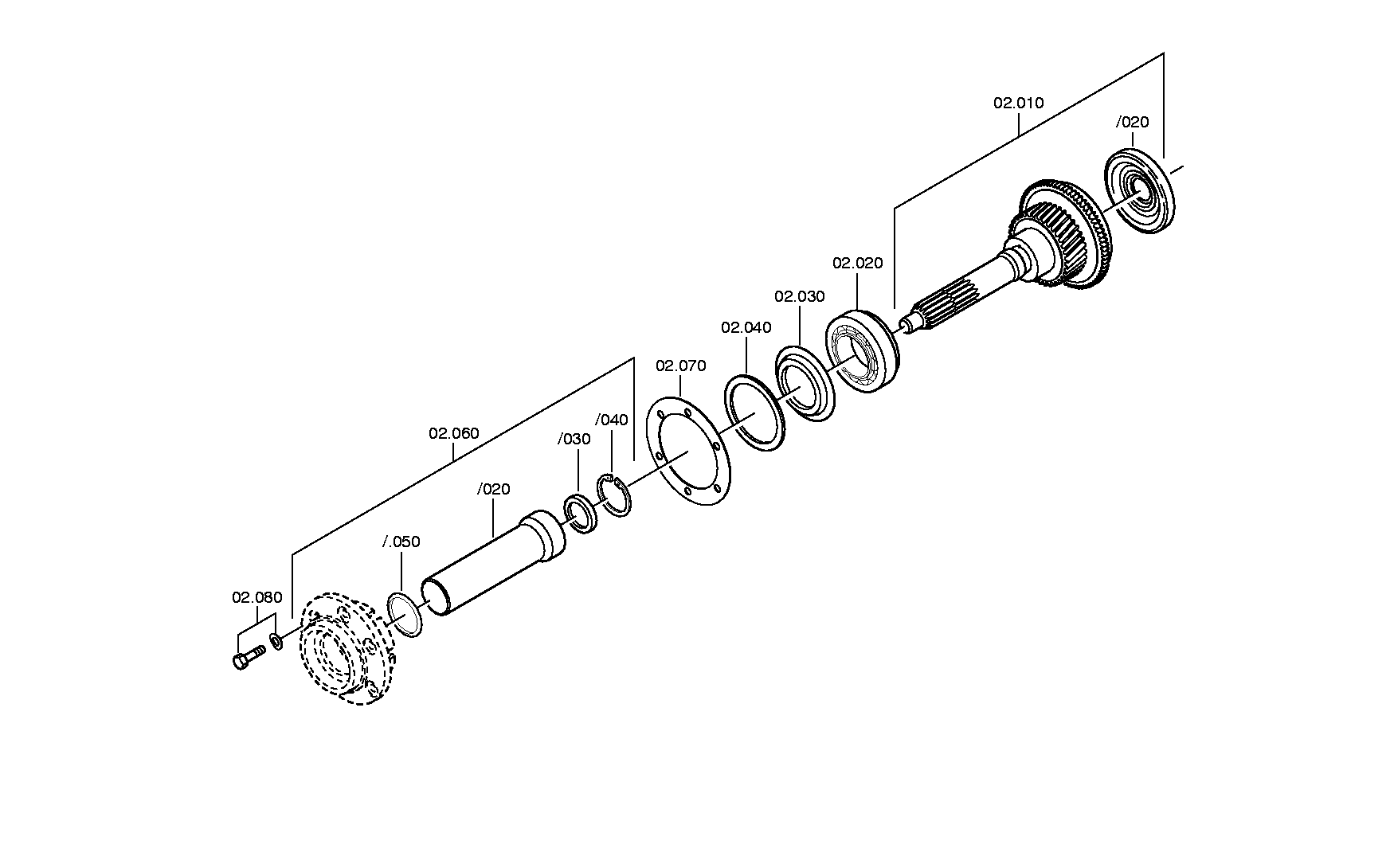 drawing for NISSAN MOTOR CO. 07903017-0 - INPUT SHAFT (figure 1)