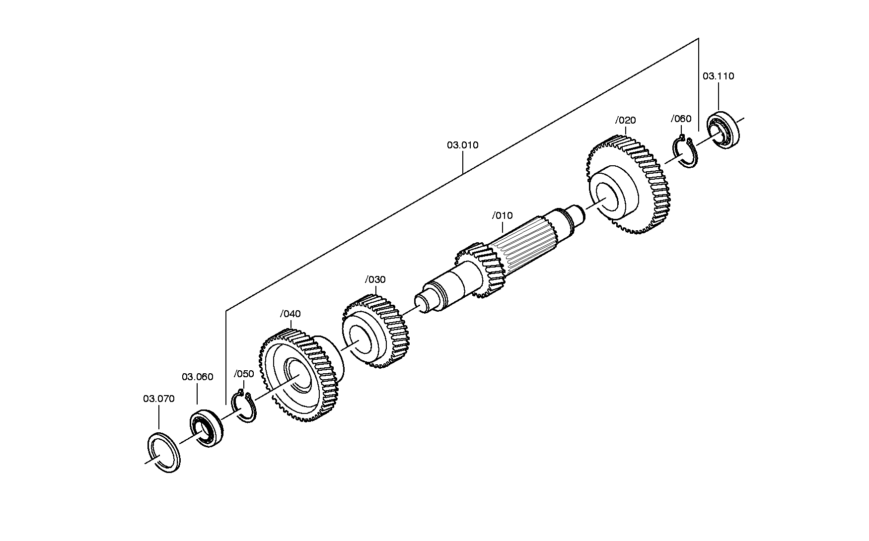 drawing for NISSAN MOTOR CO. 07903035-0 - COUNTERSHAFT (figure 1)