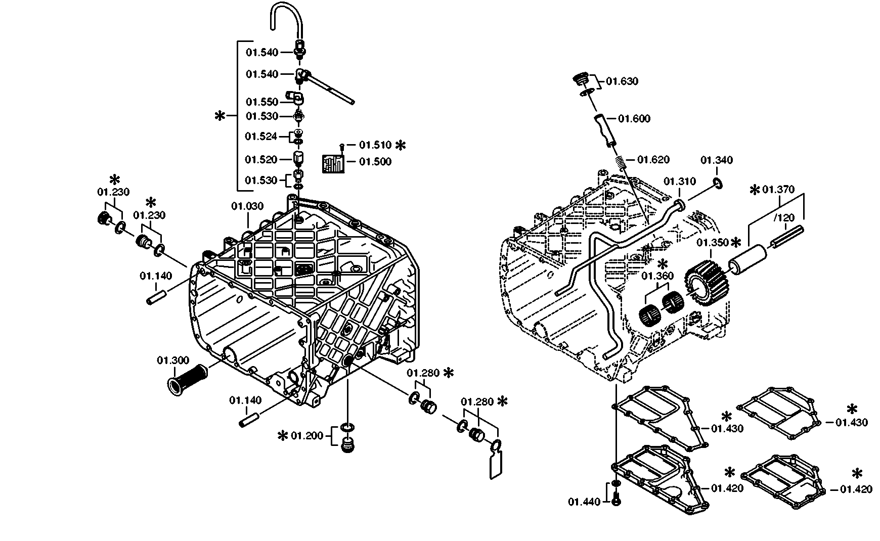 drawing for DAF 1801957 - HOUSING (figure 1)